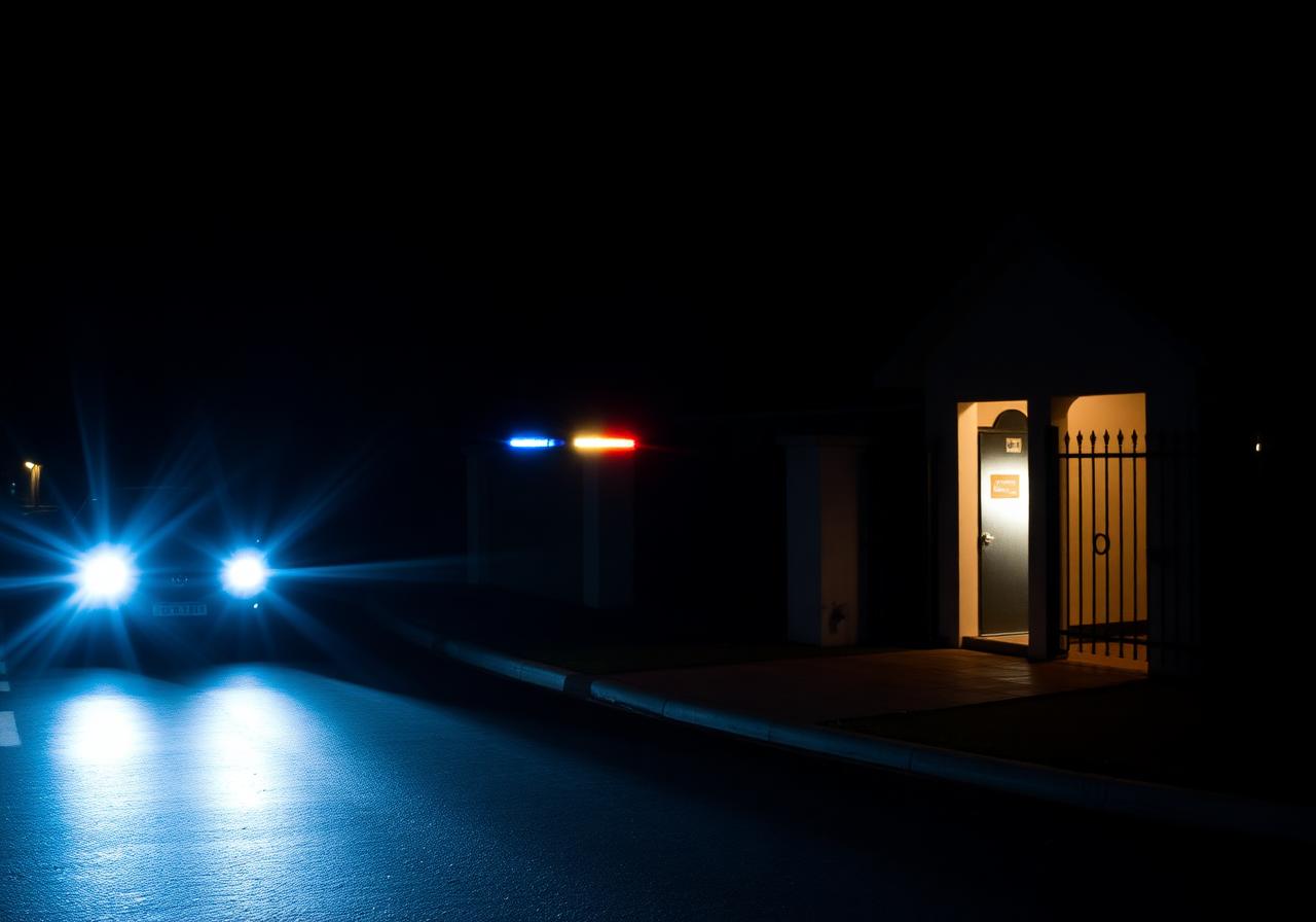 Patrol vehicle at night